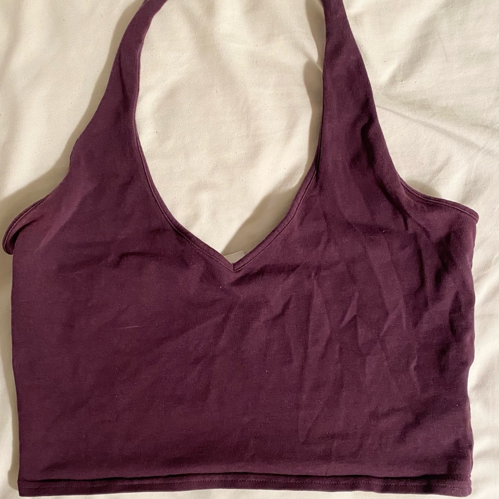 Express purple crop halter top. Size medium